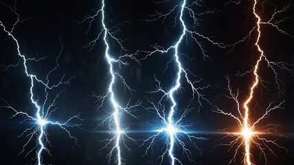 lightning in the night sky