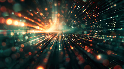 Obraz premium Digital background featuring an abstract, digital space with glowing lights and futuristic elements