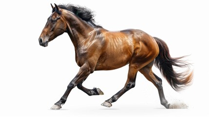 Obraz premium Majestic Horse on White Background