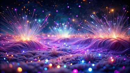 Obraz premium dreamlike digital landscape featuring delicate, lace like filaments and vibrant bursts of light. scene is filled with colorful sparkles and soft textures, creating magical atmosphere