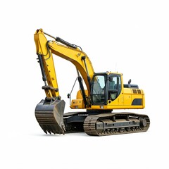 excavator on a white background