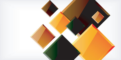 Colorful squares with reflections abstract background design. Vector Illustration For Wallpaper, Banner, Background, Card, Book Illustration, landing page