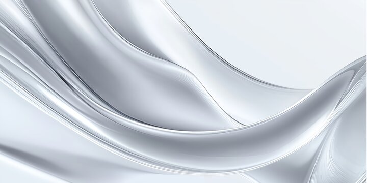 Abstract white liquid wavy shapes futuristic banner. Glowing retro waves background