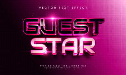 Guest star editable vector text effect, with elegant pink concept