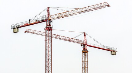 Towering Construction Cranes Rising Above the Cityscape