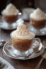 Gesztenyepüré: A chestnut purée dessert topped with whipped cream, often served with rum flavoring.