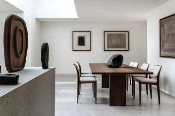 Fototapeta premium Sophisticated Minimalist Dining Room with Natural Light