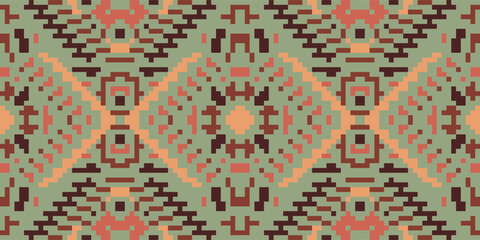 America Traditional Kimono Sewing Patternfolk Embroidery, Aztec Geometric Ornament Print. Design for Carpet, Wallpaper, Clothing, Wrapping, Fabric