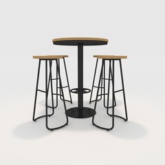 3d render bar table and chair design element. Furniture Collection