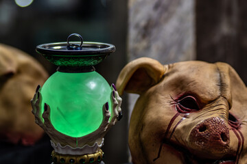 Rings with pig's head