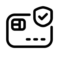 debit card check icon with line style, perfect for user interface projects