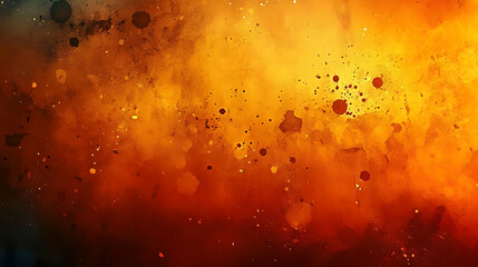 Orange and Red Watercolor Background with Splashes