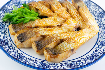 Chinese food fried white fish fillet