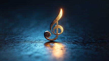 Detailed Single Music Note on Dark Background