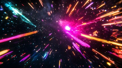 Obraz premium Glowing Cosmic Meteor Burst