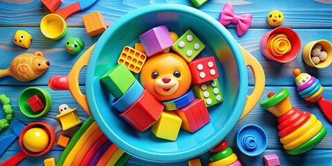 Obraz premium Colorful Toy Logo Design for Kids' Products and Playful Branding in Bright, Cheerful Colors