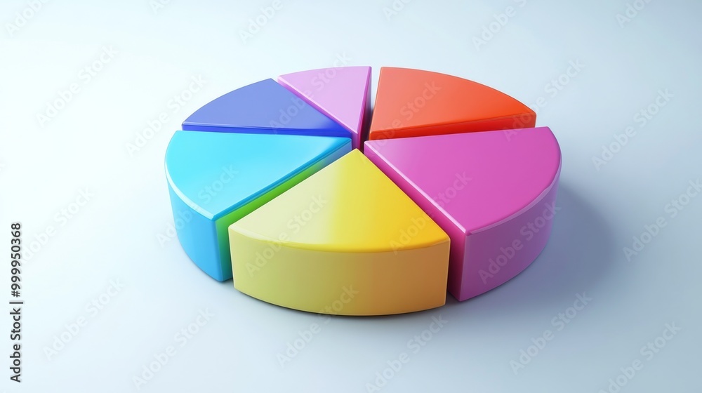 Fototapete a clear, colorful pie chart illustrating the distribution of a company's operating costs, with each 