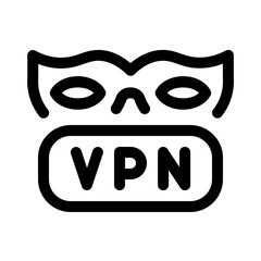 vpn icon with line style, perfect for user interface projects