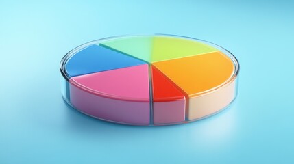 Fototapeta premium A clear, colorful pie chart illustrating the distribution of a company's operating costs, with each segment labeled and a slight 3D effect for added depth.