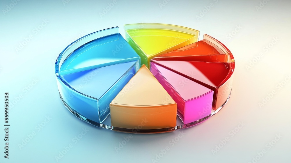 Fototapete a clear, colorful pie chart illustrating the distribution of a company's operating costs, with each 