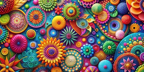 Colorful Vibrant Background with Abstract Patterns and Textures for Creative Design Projects and More