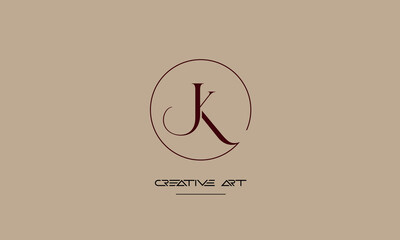 JK, KJ, J, K abstract letters logo monogram