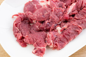 A plate of fresh beef brisket