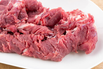 A plate of fresh beef brisket