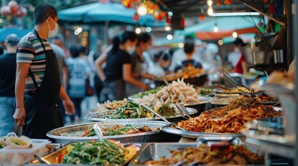 Street Food Market in Asia