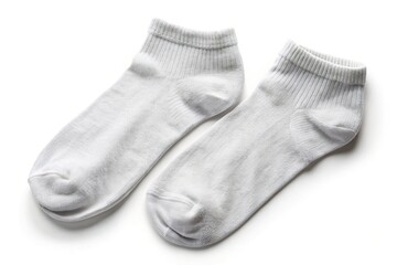 High angle view of a pair of body socks isolated on white background for mock up purposes