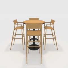 3d render bar table and chair design element. Furniture Collection