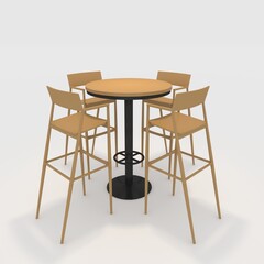 3d render bar table and chair design element. Furniture Collection