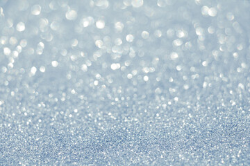Obraz premium Delicate Glamour Light Blue White Background of Bokeh circles