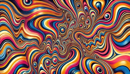 Fototapeta premium Psychedelic Groove: Retro Optical Illusion Art