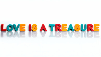 Fototapeta premium Love is a treasure Word