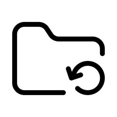 folder revert icon with line style, perfect for user interface projects