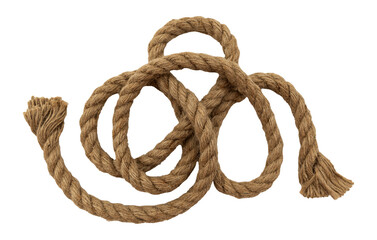 Jute. Twisted linen rope on a white background. Rope