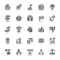 Business Startup icon pack for your website, mobile, presentation, and logo design. Business Startup icon glyph design. Vector graphics illustration and editable stroke.