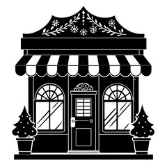 Christmas Storefront Black silhouette