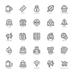 Sales icon pack for your website, mobile, presentation, and logo design. Sales icon outline design. Vector graphics illustration and editable stroke.