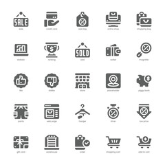 Sales icon pack for your website, mobile, presentation, and logo design. Sales icon glyph design. Vector graphics illustration and editable stroke.