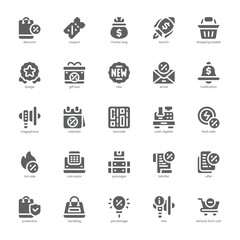 Sales icon pack for your website, mobile, presentation, and logo design. Sales icon glyph design. Vector graphics illustration and editable stroke.