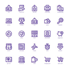 Sales icon pack for your website, mobile, presentation, and logo design. Sales icon basic line gradient design. Vector graphics illustration and editable stroke.