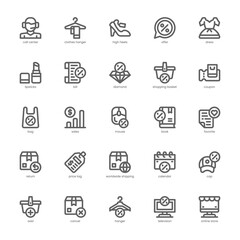 Black Friday Shop icon pack for your website, mobile, presentation, and logo design. Black Friday Shop icon outline design. Vector graphics illustration and editable stroke.