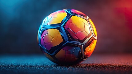 Fototapeta premium Modern Soccer Ball with Vibrant Colors and Unique Patterns