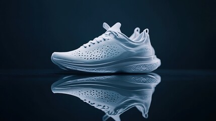 Running Shoes Side Profile and Sole View on Dark Background