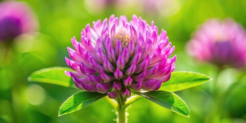 High Angle view of detailed Purple Clover flower in Spring