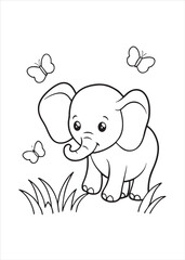 Baby Elephant with butterflies