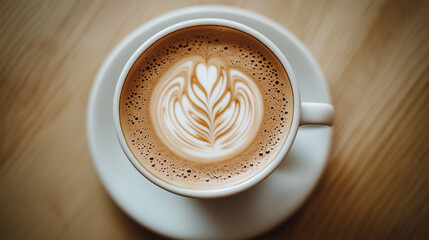 Coffee Craft: Beautifully Designed Latte in a White Cup