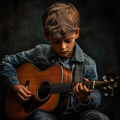 boy playing guitar